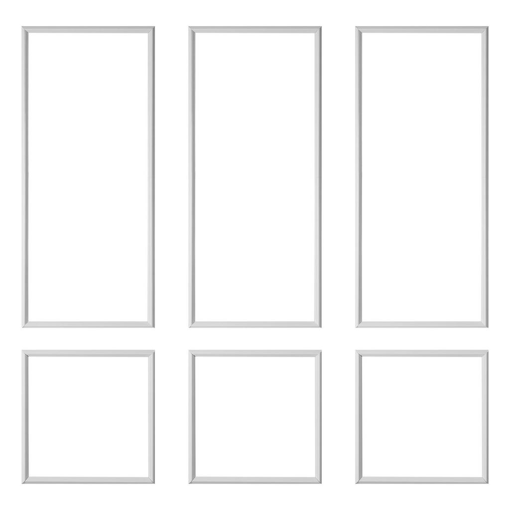 Wall Molding 3 Pack, Wainscoting Panels Kit, Lightweight Paintable Polystyrene, Easy To Install, Waterproof Accent Wide Profile Trim for Interior