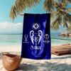 proof beach towel with Chelsea FC logo pattern - soft,absorbent,quick-drying,machine washable - perfect for swimming,camping,bathing