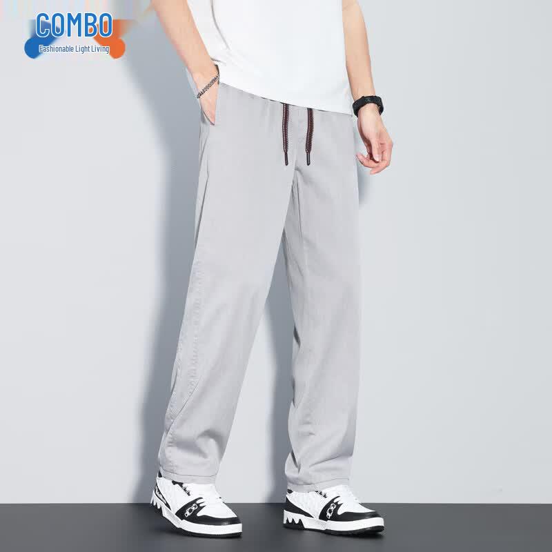 Kangbo Men s Lyocell Ice-Feel Loose Straight Wide-Leg Jeans 4XL (190-200 lbs)