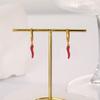 Dark Red Chili Stainless Steel Stud Earrings – Luxury & Non-Fading Cross-Border Jewelry for Women