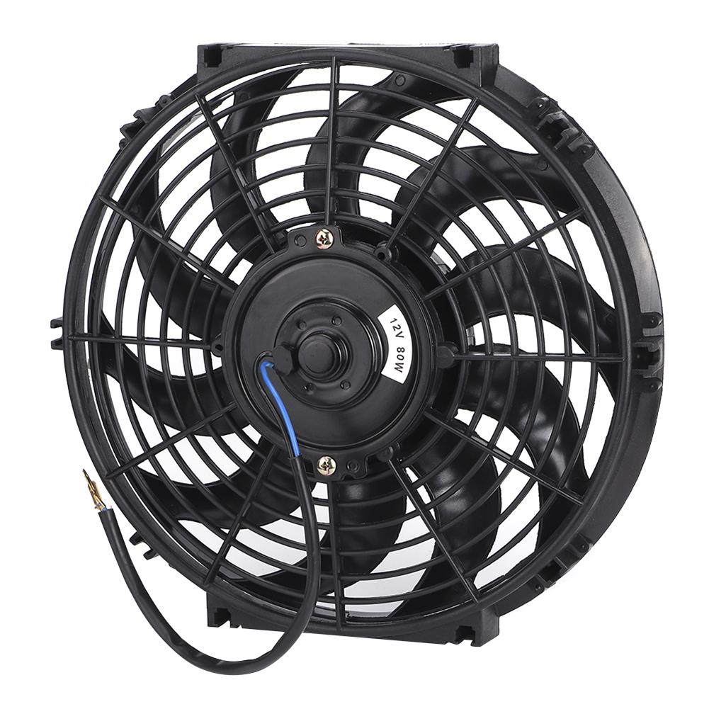 12in Universal Slim Radiator Cooling Fan Thermo 12V with Mounting Kit