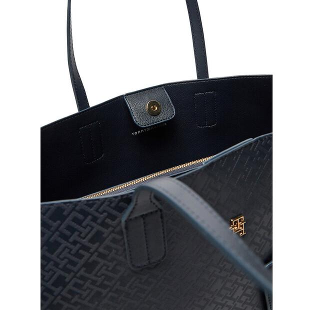 Сумочка Tommy Hilfiger Th Distinct Tote Mono AW0AW17195 тёмно-синий