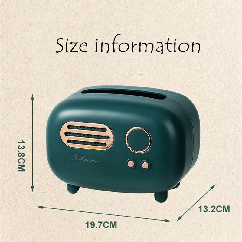 Kreativ Radio Shape Tissue Box Stue Luksus Retro Hjem Restaurant Dekorasjon Papir Box Sofabord Tissue Case Ornament