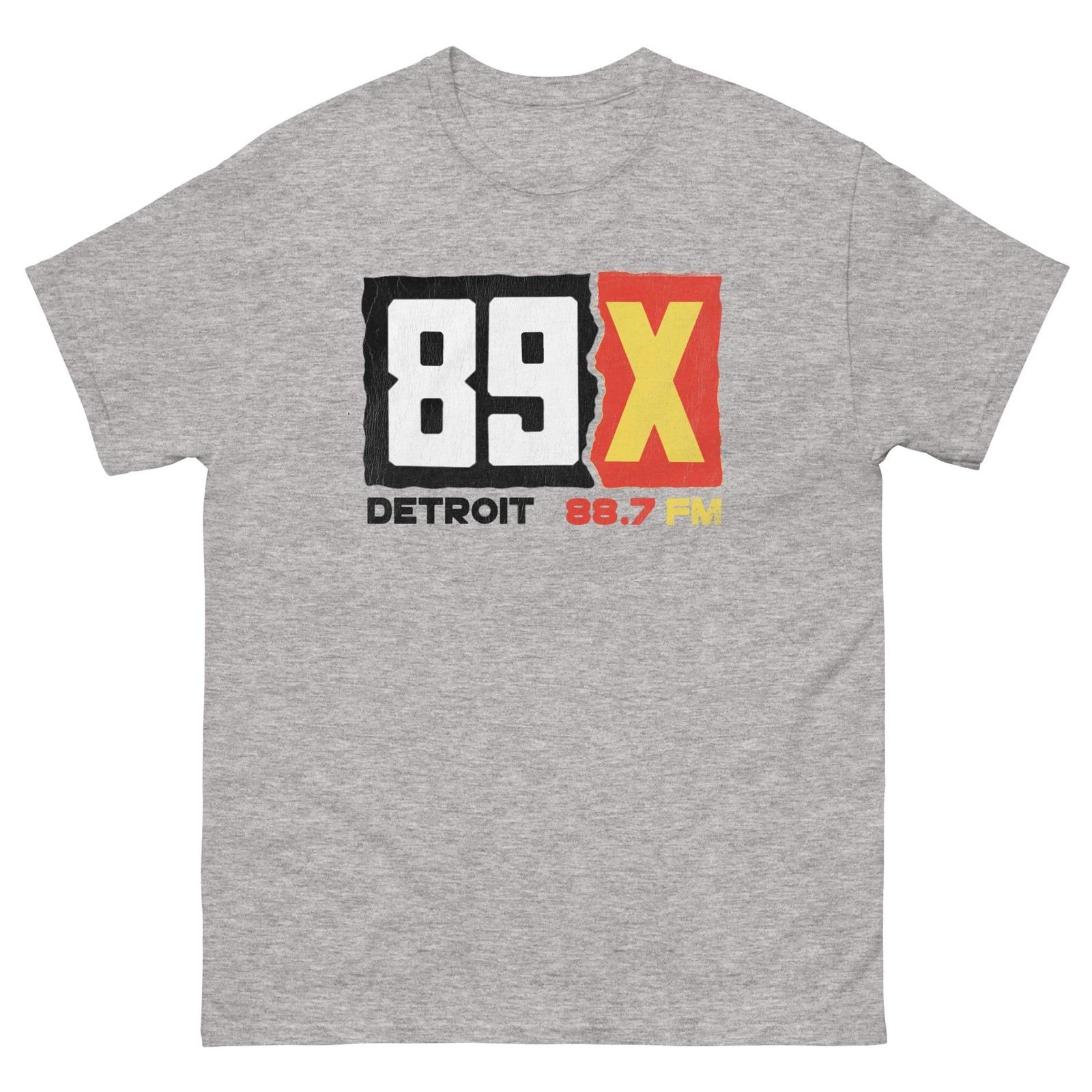 

89 X Detroit 88.7 Radio Gray Graphic T Shirt Unisex classic tee 4XL