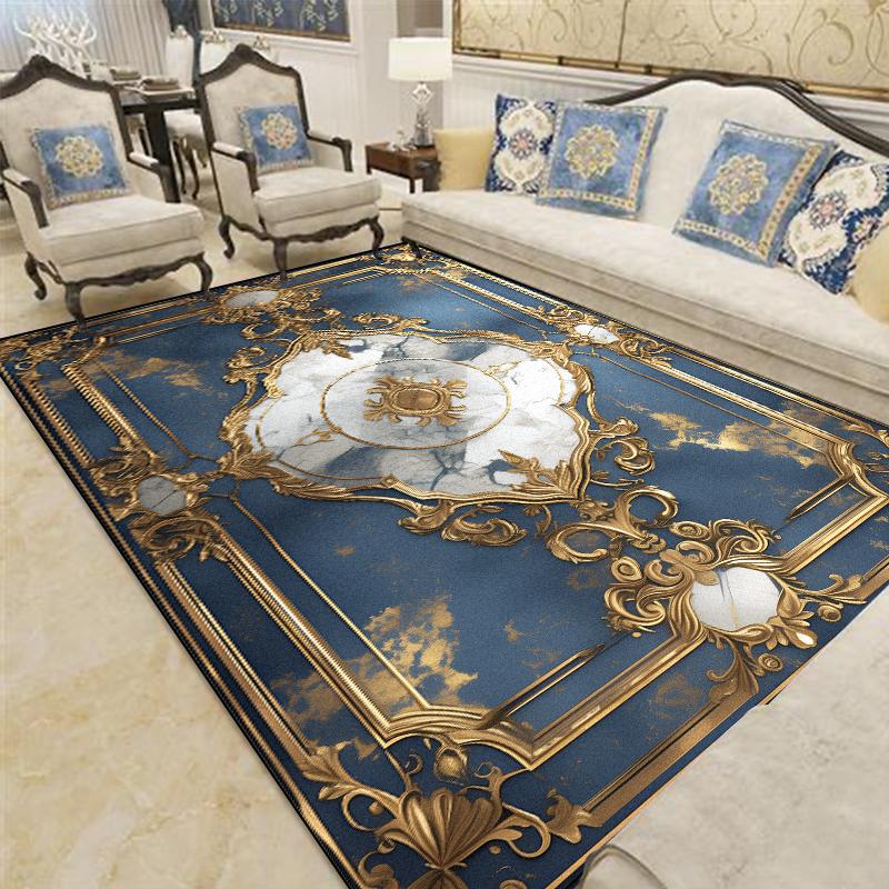 European Luxury Carpet for Living Room Decoration Home Sofa Coffee Table Rugs Non-slip Bedroom Bedside Lounge Floor Mat Washable