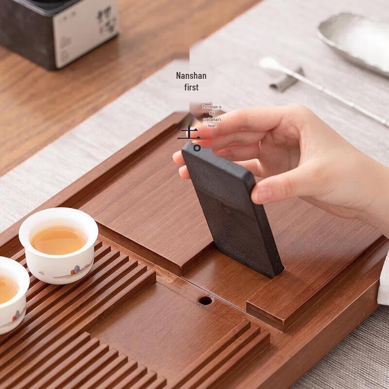 Minimalist Bamboo Drain Tea Tray