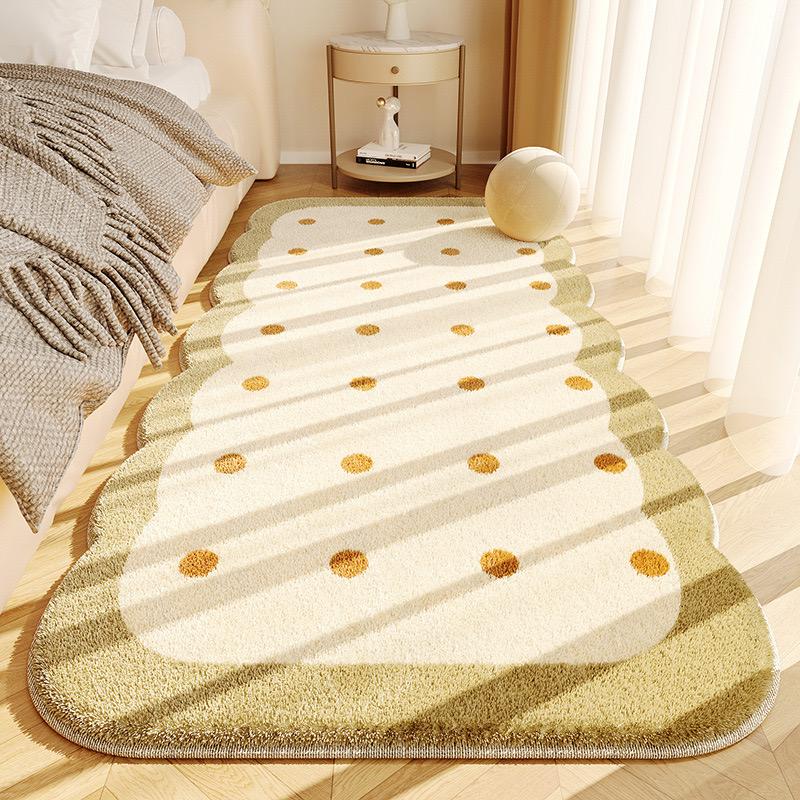 Cream style imitation cashmere shaped bedroom carpet insulation warm bedroom bed blanket Easy care carpet home decor