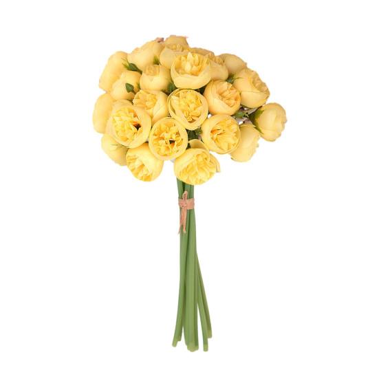 Artificial Flower Bouquet 27 Head Realistic Fake Silk Flower Home Office Wedding Party Table Centerpiece DIY Vase Faux Bloom Decoration