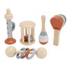 5pcs Wooden Musical Instrument Toy Cage Bell Baby Rattle Toy Early Educational Percussion Instrument