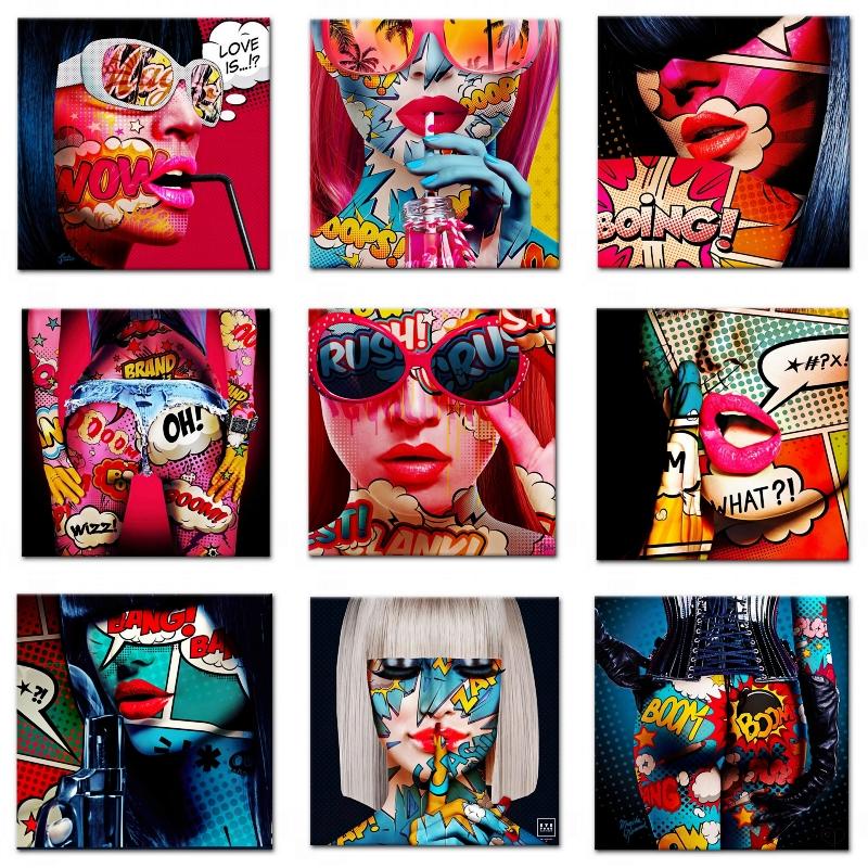 

Современное Поп Стрит Арт Работы Крутая Девушка Картина Маслом Абстрактные Фигуры