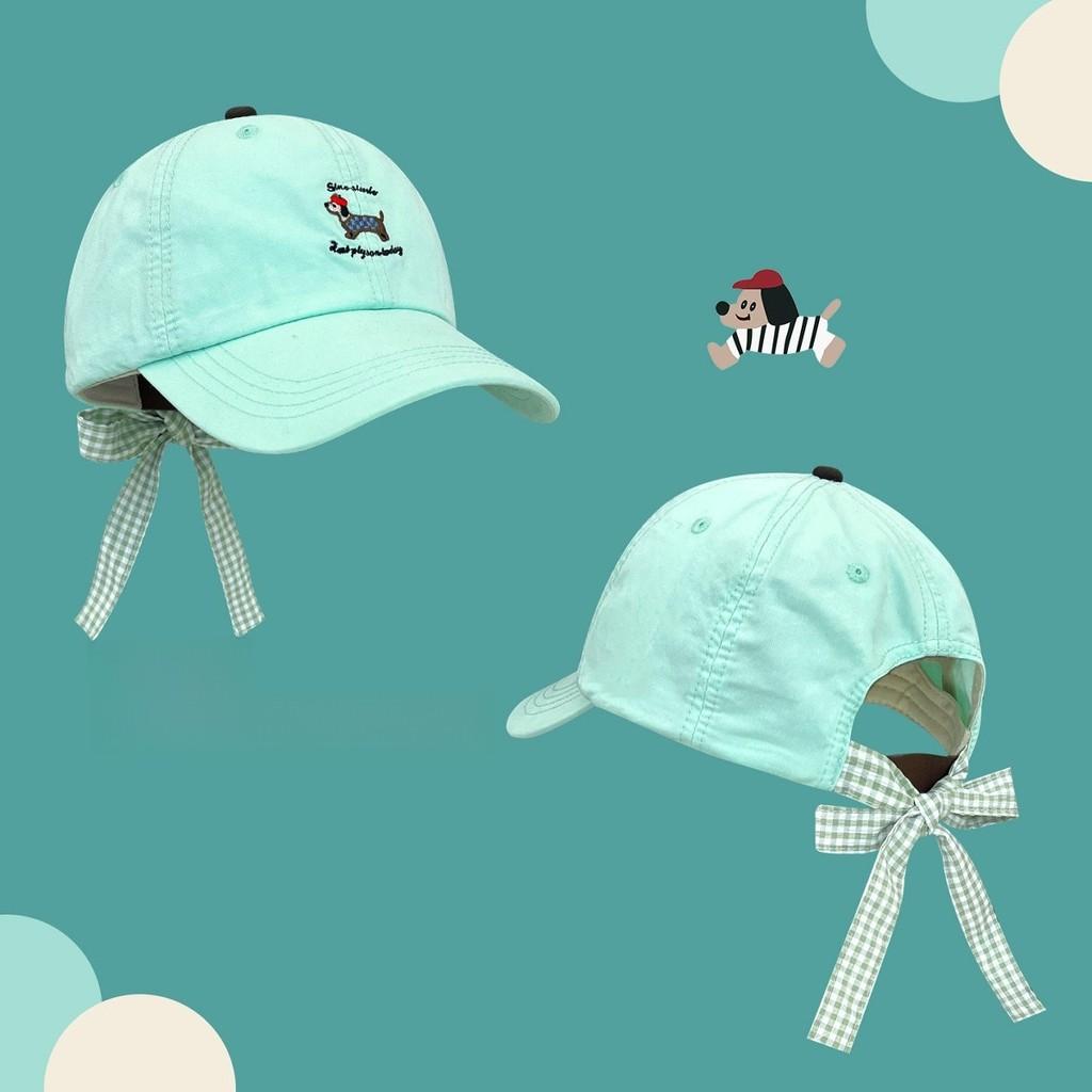 Korean Style Baseball Cap With Embroidered Dog Bowknot And Letter Design For Casual Women And Teens