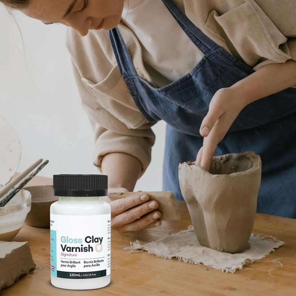120ml Clay Varnish Acrylic Air Dry High Gloss Finish Air Dry Clay Sealant for Ceramics Oil Painting Wood Maintenance