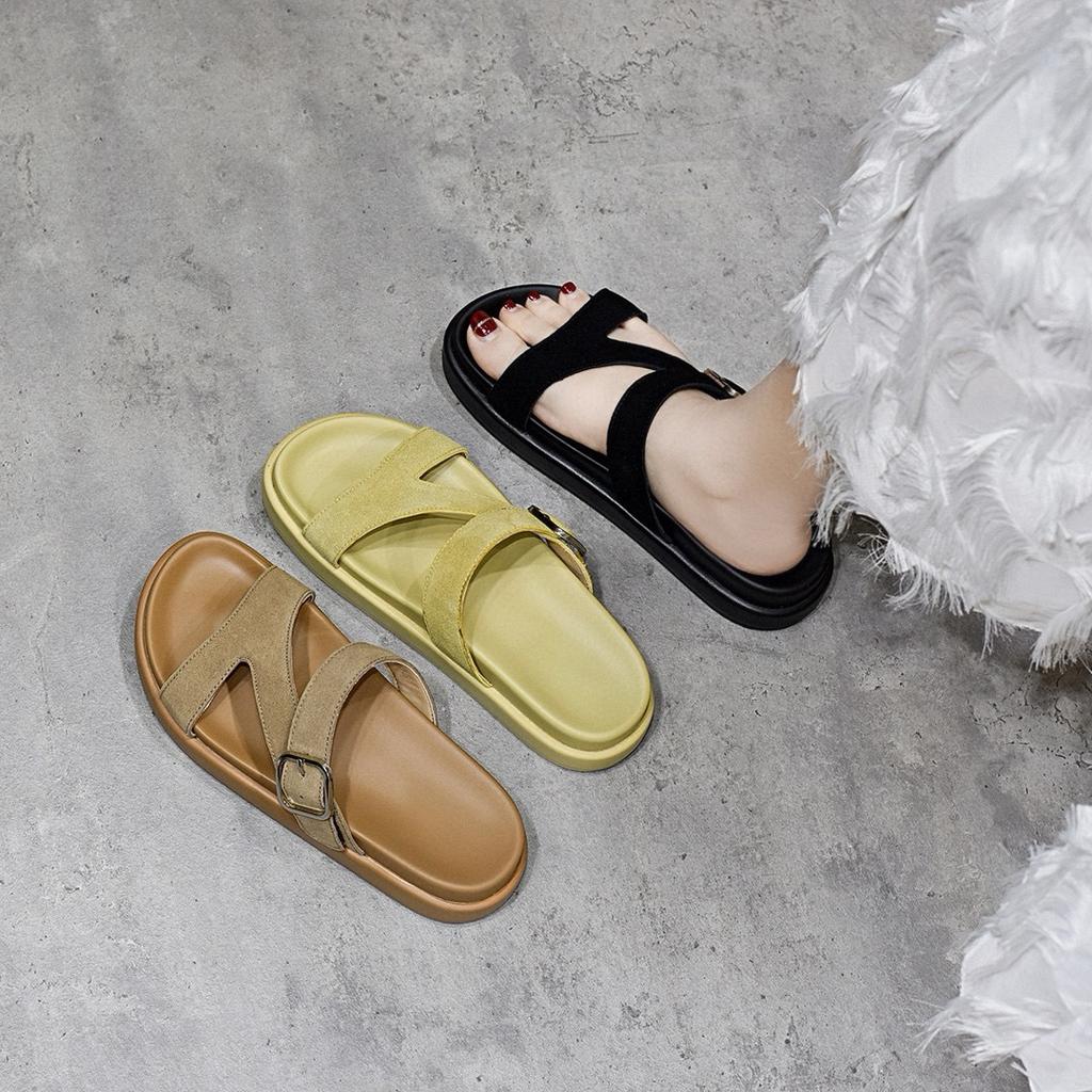 Slippers Women Wear Summer New Open-toed Thick-bottomed Sandals Casual Fashion Vacation Lazy Drag One-word Slippers
