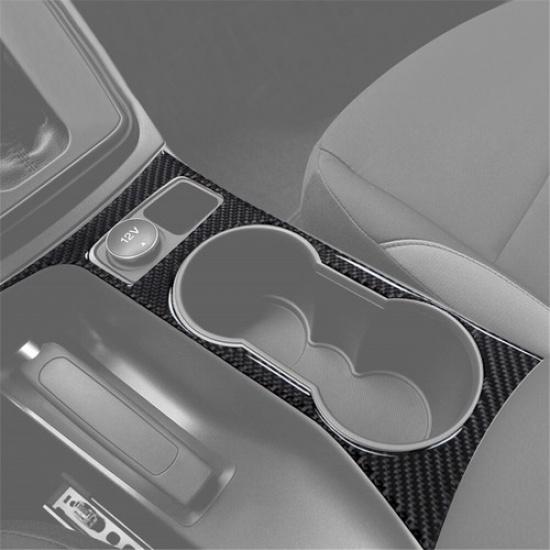 Carbon Fiber Interior Center Cupholder Console Cover Trim For Ford Escape