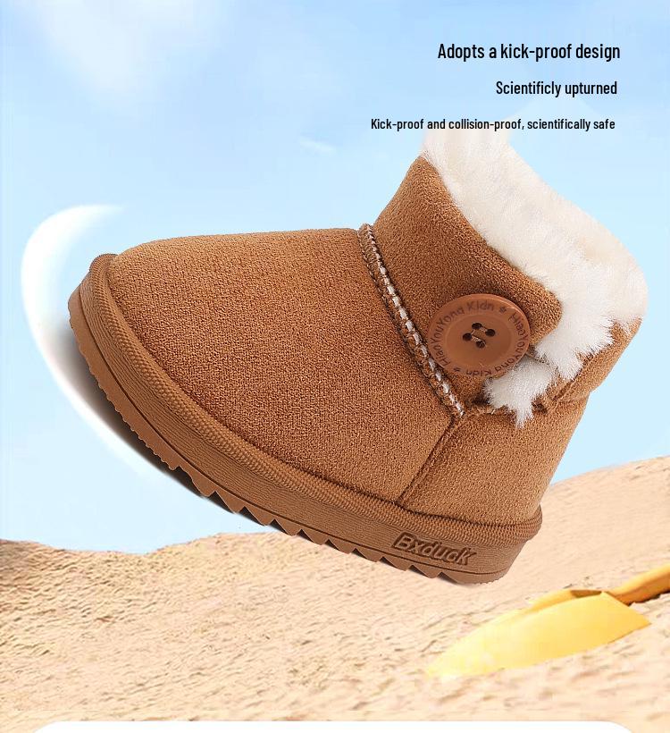 Korean Style Kids' Snow Boots - Warm, Non-Slip, Soft Sole, Plus Velvet, for Boys and Toddlers Ages 1-6