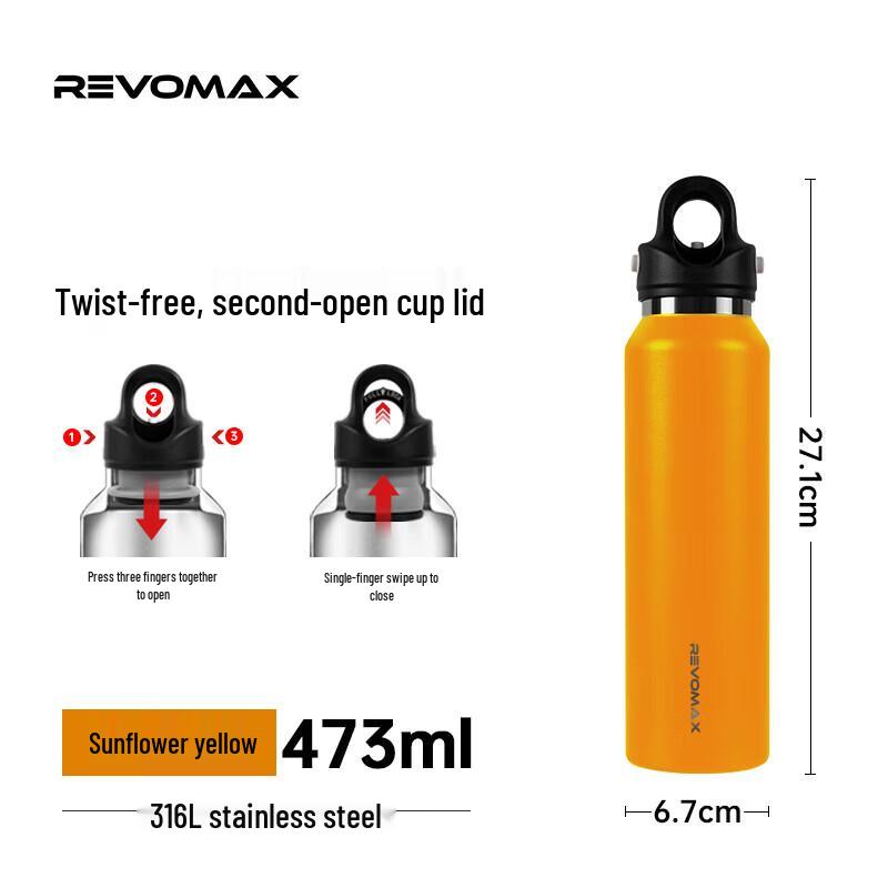 REVOMAX 16oz Screwless Insulated Travel Mug