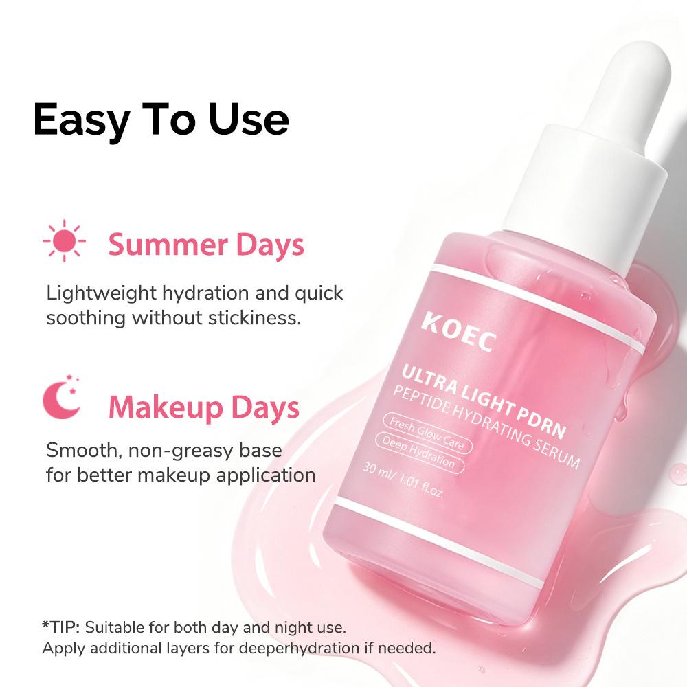 Siero KOEC Ultra Leggero con Peptidi PDRN – Siero Viso Leggero Anti-Età con Estratto di Salmone per Illuminare, Idratare e Rassodare la Pelle