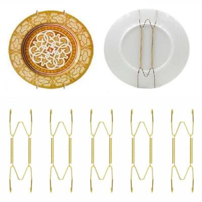 10 Stück 6/8/10/12 Zoll Feder-Aufhängeplattenhaken Langlebiger dekorativer Tellerständer Goldener Metallplattenhaken für Wand Veranda