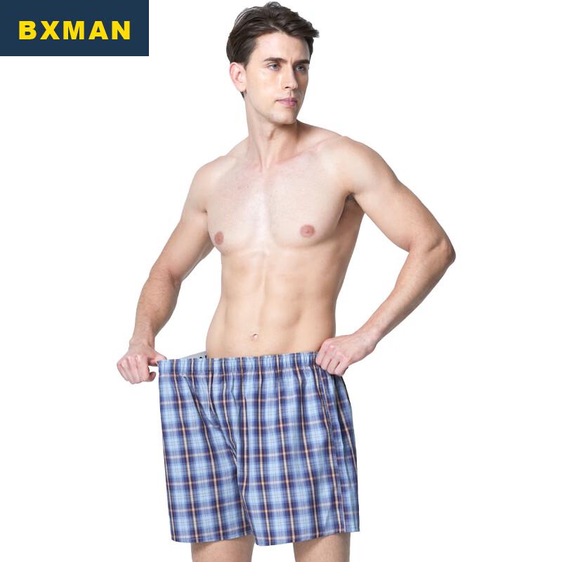 BXMAN Men's Plus Size Pure Cotton Woven Boxer Lounge Shorts