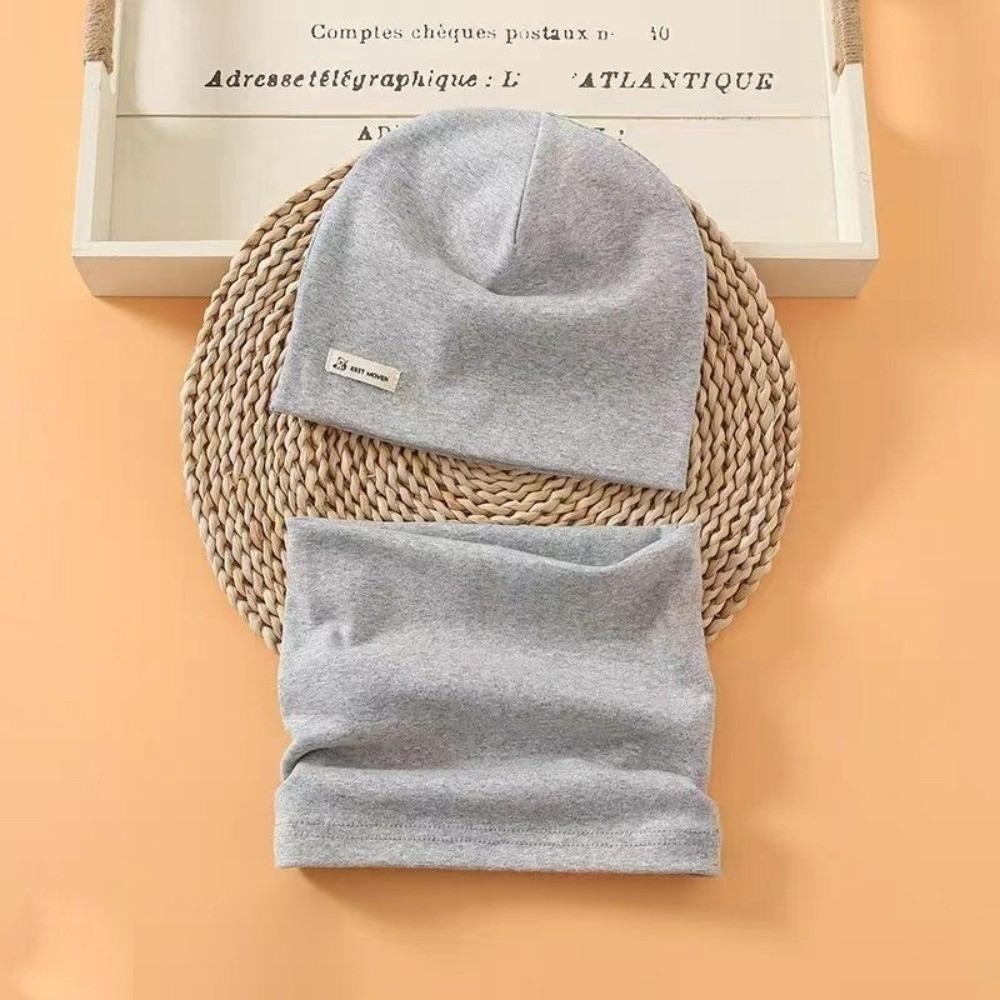 

Теплый комплект шарф и шапка Ветрозащитная манишка Новая шапка бини Детский серый