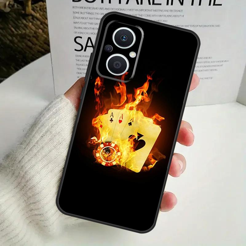Poker Playing Card Case For OPPO Reno 12F 13F 14F 10 11 12 13 14 Pro 8T 7 8 Lite OPPO Find X6 X5 X8 X9 Pro Cover