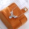 S925 Sterlingsilber Engelsflügel Halskette Koreanische Version Natürlicher Kristall Premium Anhänger Modische Einfache Schlüsselbein Kette Damenmode Geschenk