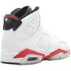 Jordan Air Jordan 6 Rings Slip Resistant Abrasion Resistant High Top Children's Basketball Shoes White Red Teenagers 384665-102