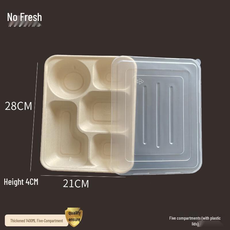 Compostable 5-Compartment Microwavable Pulp Lunch Box