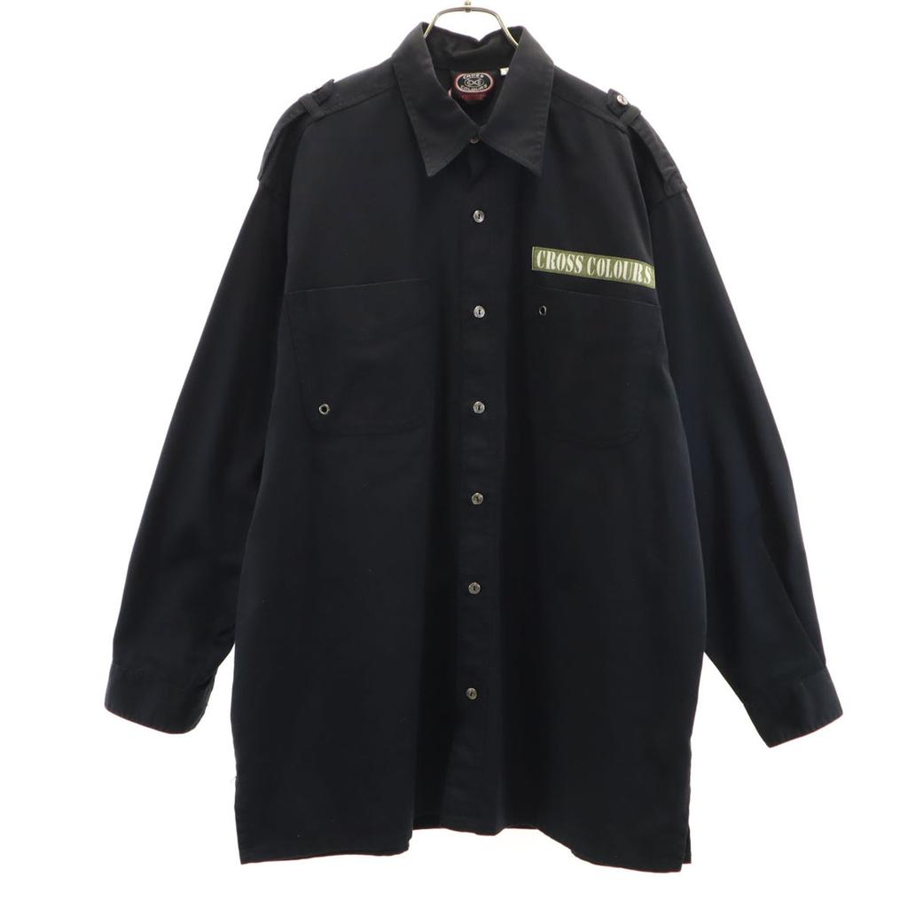 CROSS COLOURS Bruno Mars Long Sleeve Work Shirt L Black Men's Used