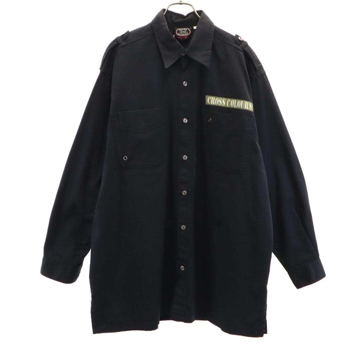 

CROSS COLOURS Бруно Марс Рубашка рабочая с длинным рукавом L черный Мужская Б/У