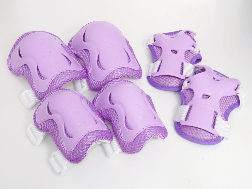 Sagisaka Kids Protector Violet Palm Protector Set Set, Medium, (Ages 4-9) Knee, Elbow,