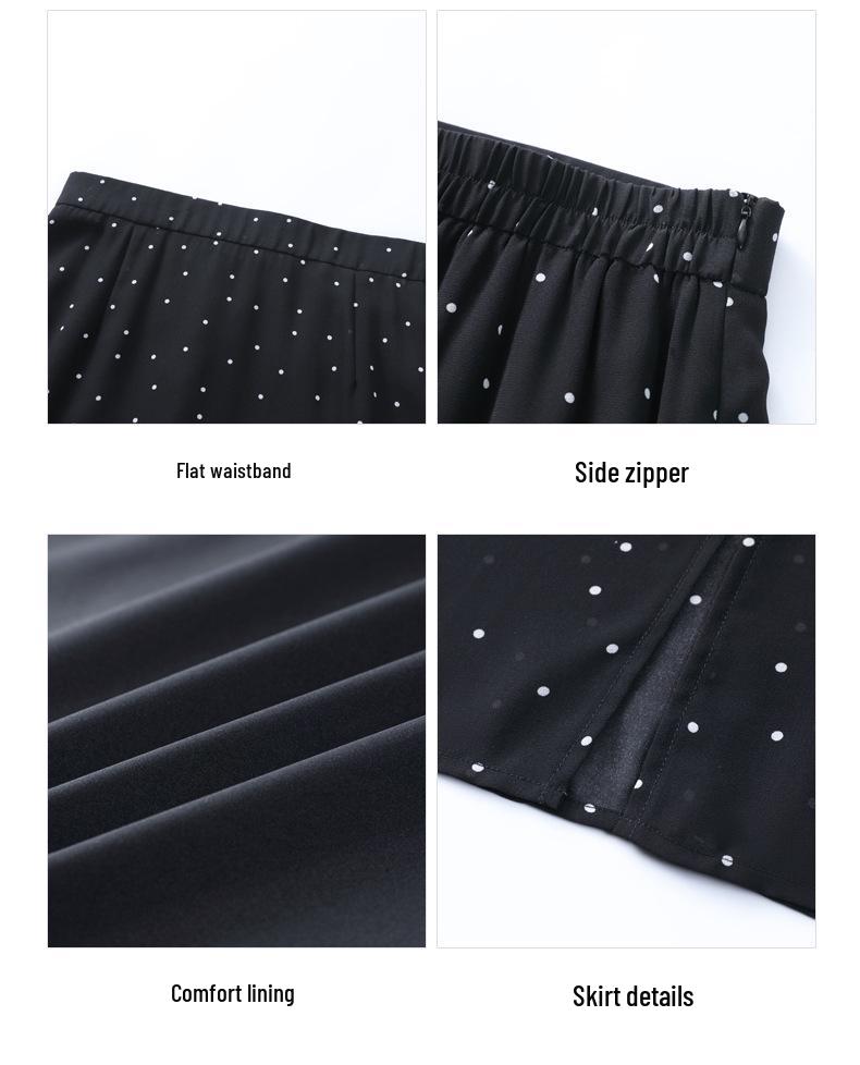 Frühlingshaftes Koreanisches Chiffon Prinzessinnen Zweiteiler-Set mit Rock mit elastischer Taille