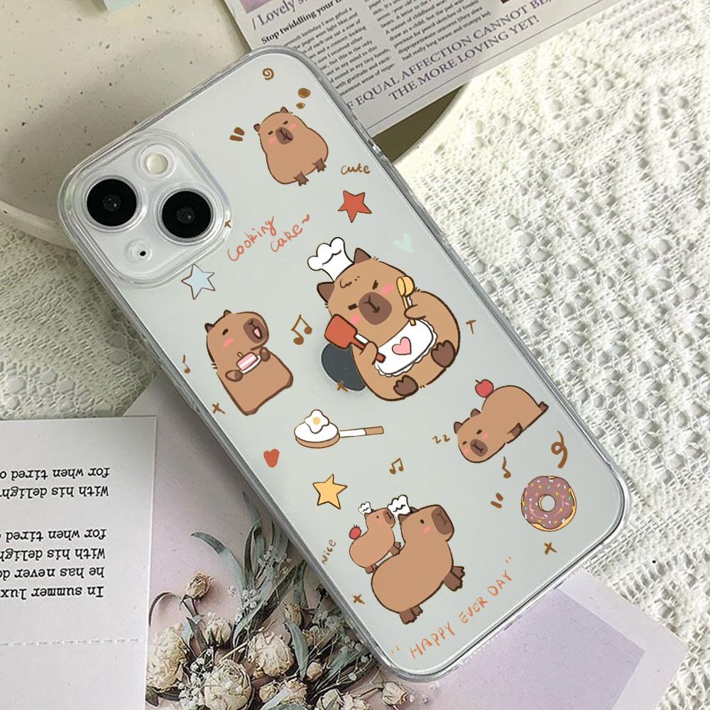 

Чохол Funny capy baraPhone для iPhone 16 15 14 13 12 11 Mini Pro Max X XR XSMax 7 8 Plus SE20 Transparent Cover iPhone 16 Pro тосканський коричневого кольору