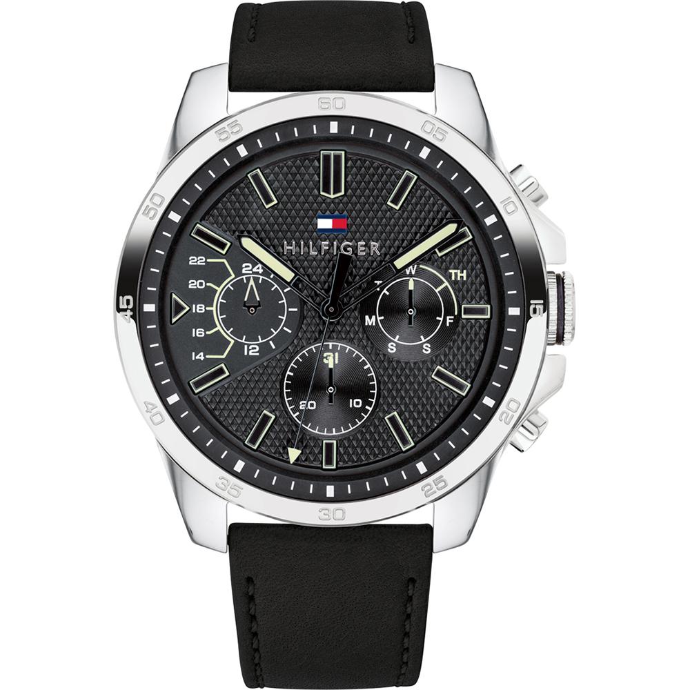 

Tommy Hilfiger Historical Collection Black Dial Black Leather Strap Men s Quartz Watch 1791563 чёрный