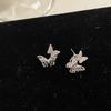 Französische Stil Silber Nadel Schmetterling Zirkonia Ohrstecker - Trendiger High-End Modeschmuck