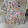 5D Embossed Jelly Nail Stickers - 3D Candy Colorful Floral & Heart Designs, Self-Adhesive Plastic Nail Art Decals for Hands, Feet, DIY Manicure