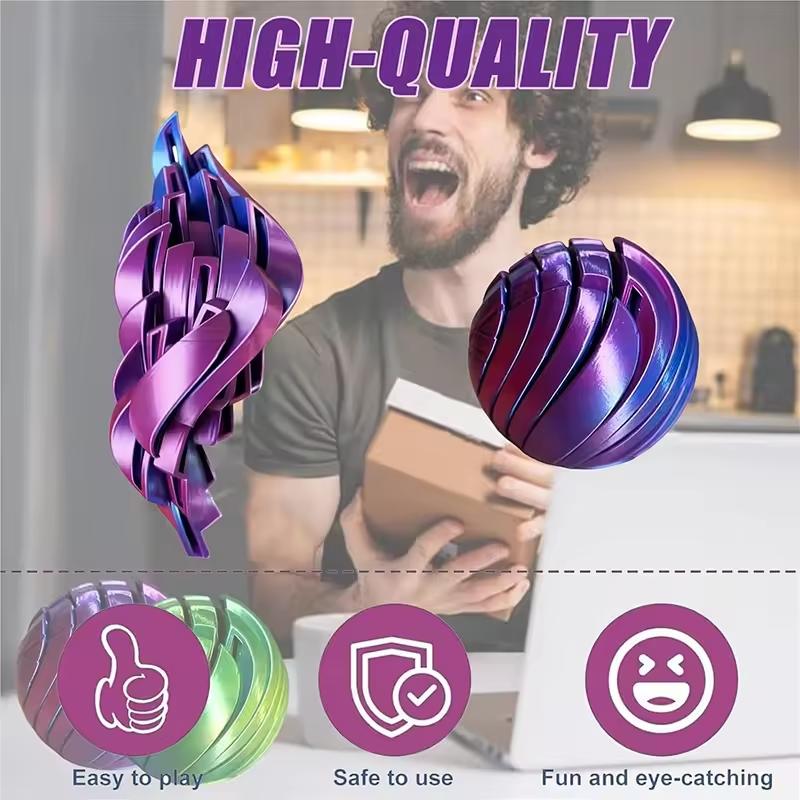 Creative Slime Ball Fidget Toy Printed Twistsphere Gear Liquid Flow With Rotating Design Anxiety Relief Toys 3D Round Sensory Compression Bouncy