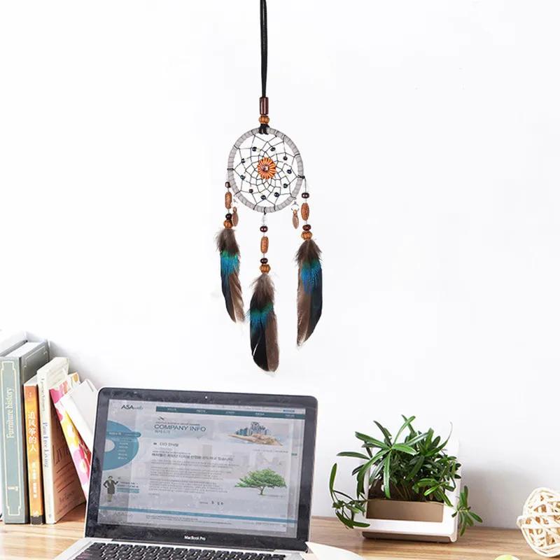 Car Pendant Handmade Dream Catcher Feather Hanging Car Rearview Mirror Ornament Auto Bedroom Decor Room Decor Accessories