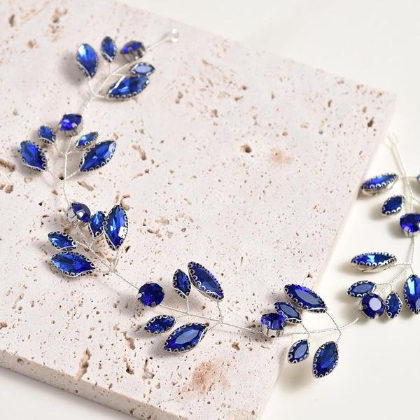 Handgemachtes Smaragd Marquise Brilliant Cut Kristall Haarband, Vintage Braut Haarranke Tiara Stirnband Hochzeit Haarschmuck