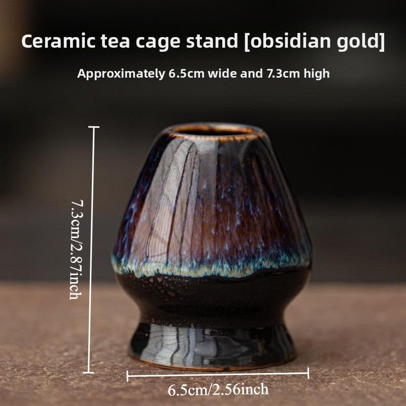 Ceramic Tea Whisk Bamboo Hat Point Wiping Tool Tea Constitutional Tray Japanese Tea Ceremony Accessories