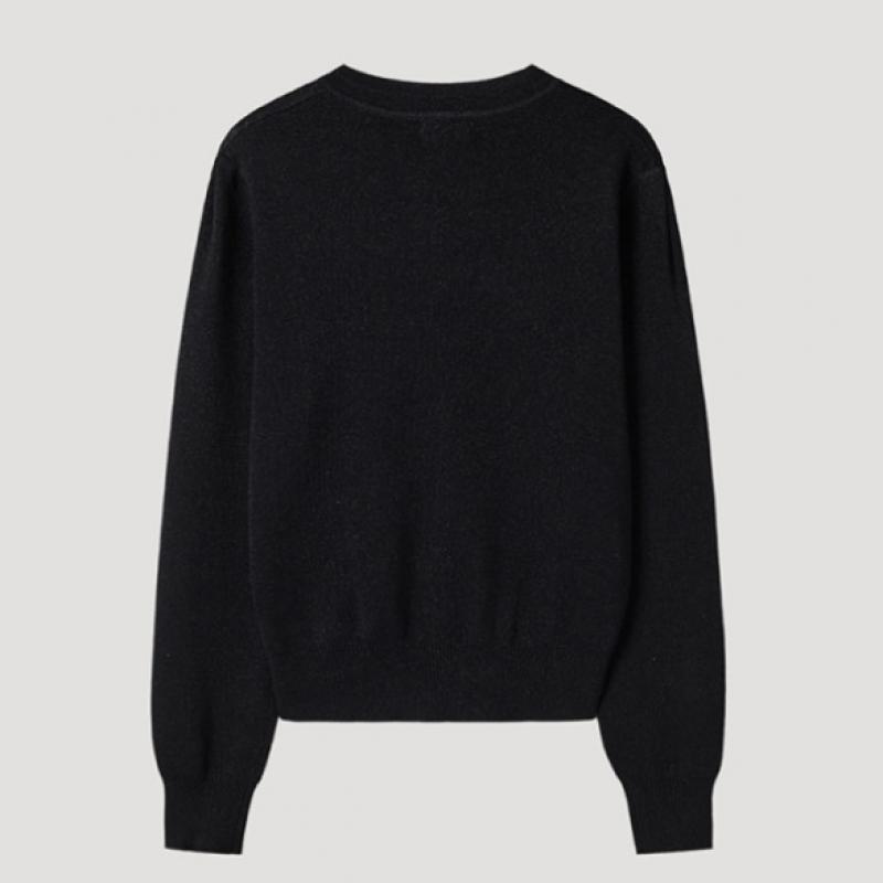 She S miSS Glitter Pocket Round Neck Cardigan SSkcdp11010 Bk