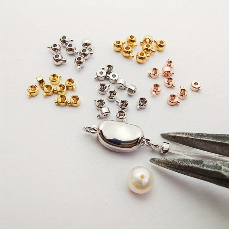 20Pieces Convenient Bead Positioning Clasps Stopper Spacer Bead Crimp End Beads Jewelry Accessories for Handmade Crafts.