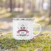 Möchtest du meine Patentante sein? Bedruckte Emaille-Tasse für Getränke, Milch, Kaffee. Antrag auf Patenamt. Retro-Tassen. Beste Idee Geschenke für Madrina