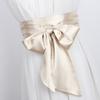 High-End Black Double-Wrap Silk Scarf Belt for Women