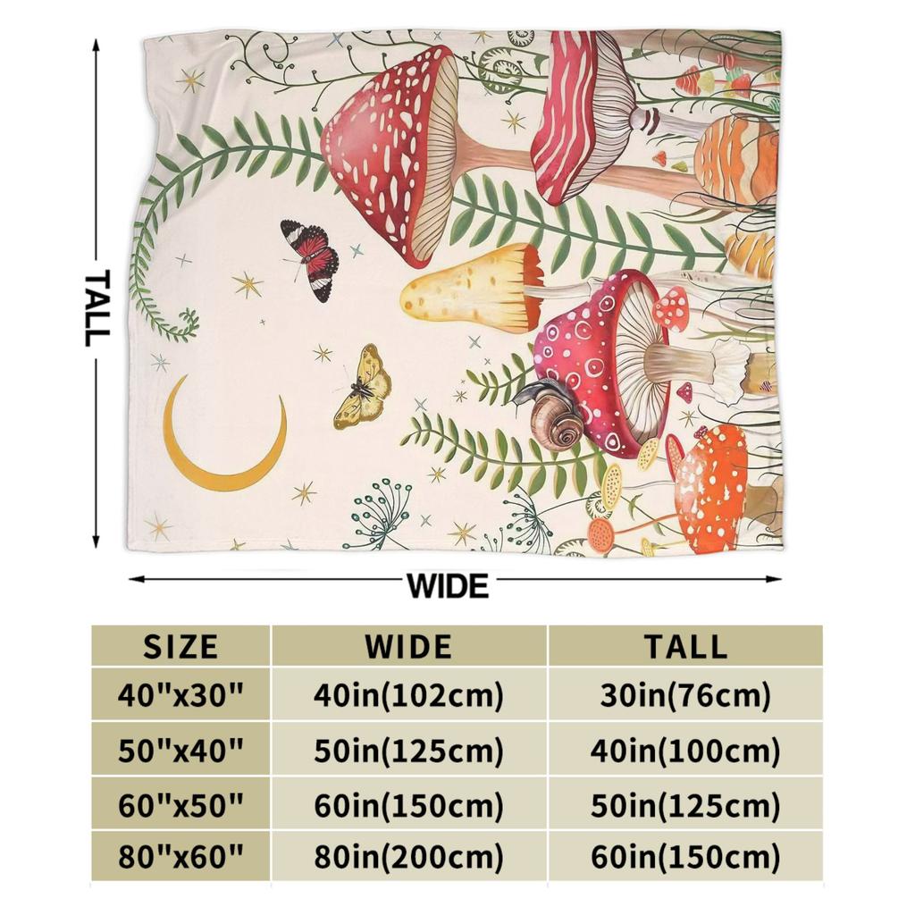 Cartoon Mushroom Blankets Fleece Decoration  Portable Super Warm Throw Blanket for Bedding Office Bedspreads