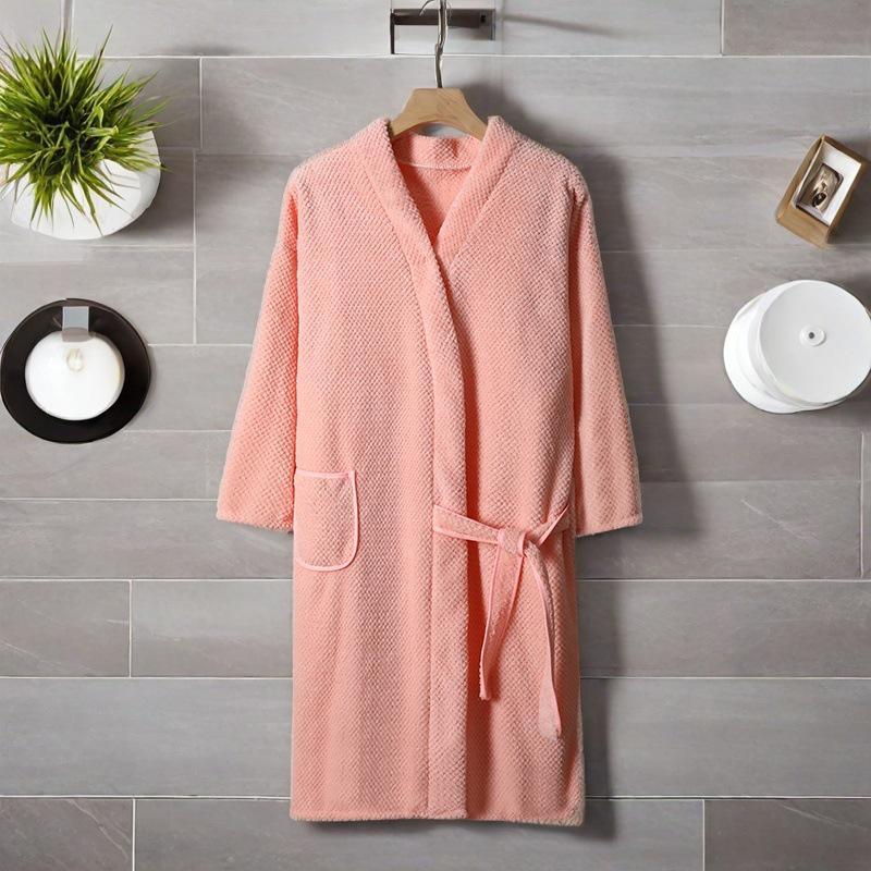 Soft Quick-Dry Long Bathrobe/Bath Skirt for Men & Women - Autumn/Winter Wear