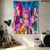 Kpop Demon Hunters Wall Tapestry Aesthetic Wall Hanging Printed Fabric Blanket Decorative Tapestries For Bedroom Living Room Home Decor