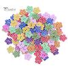 100 Pcs Lovely Wooden Buttons DIY Sewing Scrapbooking Flower Dots Mixed 15 X 2mm