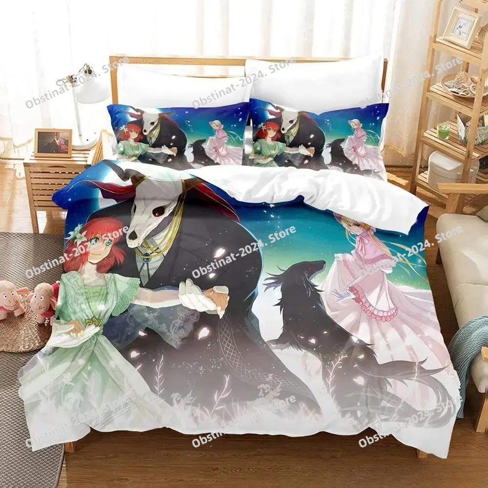 3D Print Anime The Ancient Magus' Bride Bedding Set Printed Duvet Cover Sheet Pillowcase Soft Quilt Cover Full Queen King Size
