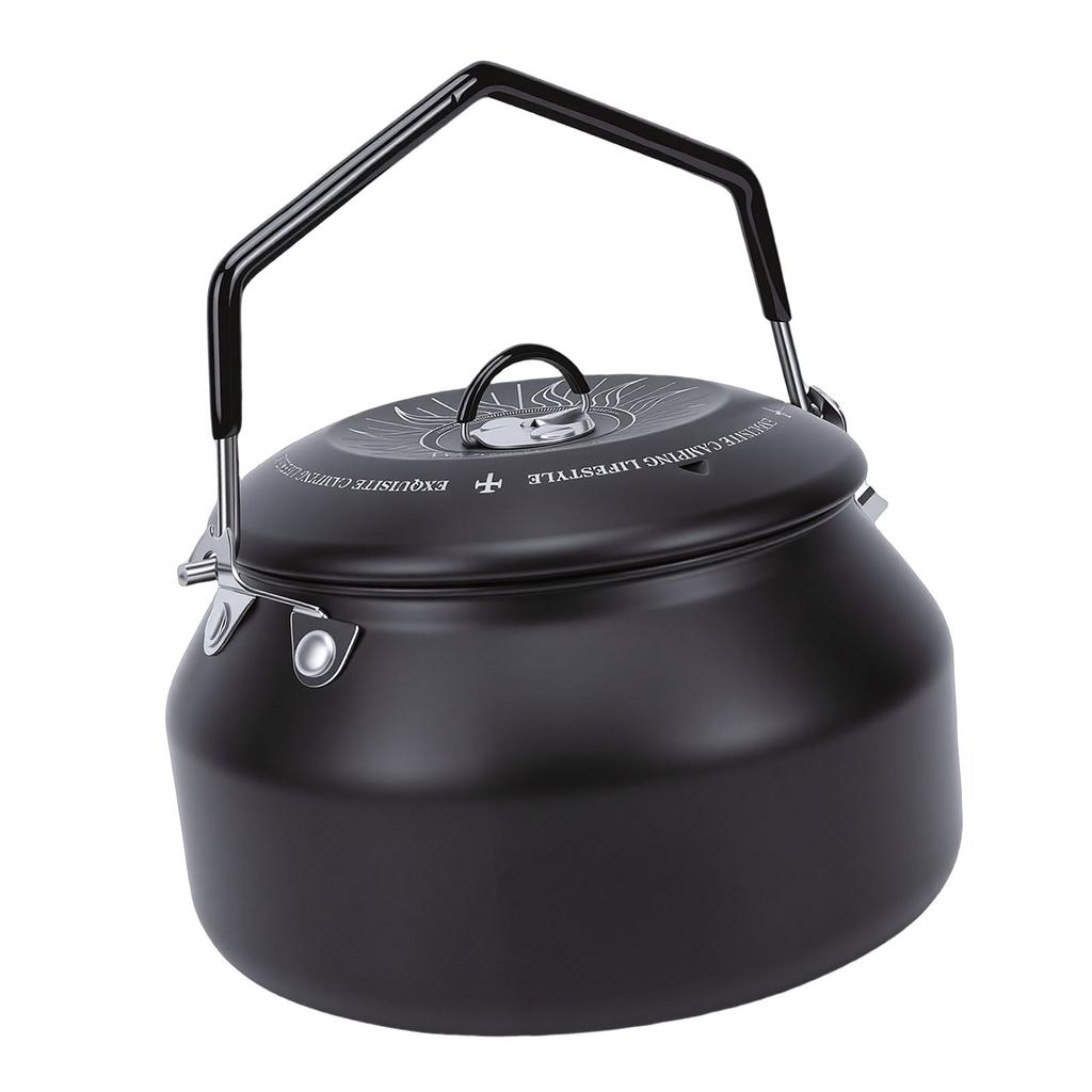 Camping Kettle 1L 304 Stainless Steel Lightweight Portable Stovetop Tea Pot for Open Fire Boiling Water Outdoor Hiking